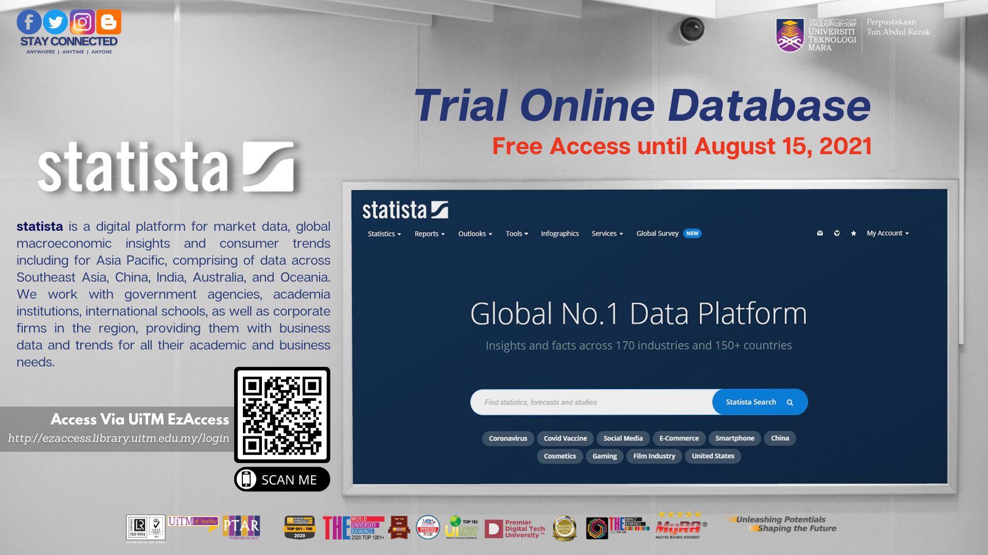Trial Online Database - statista (Free Access until August 15, 2021